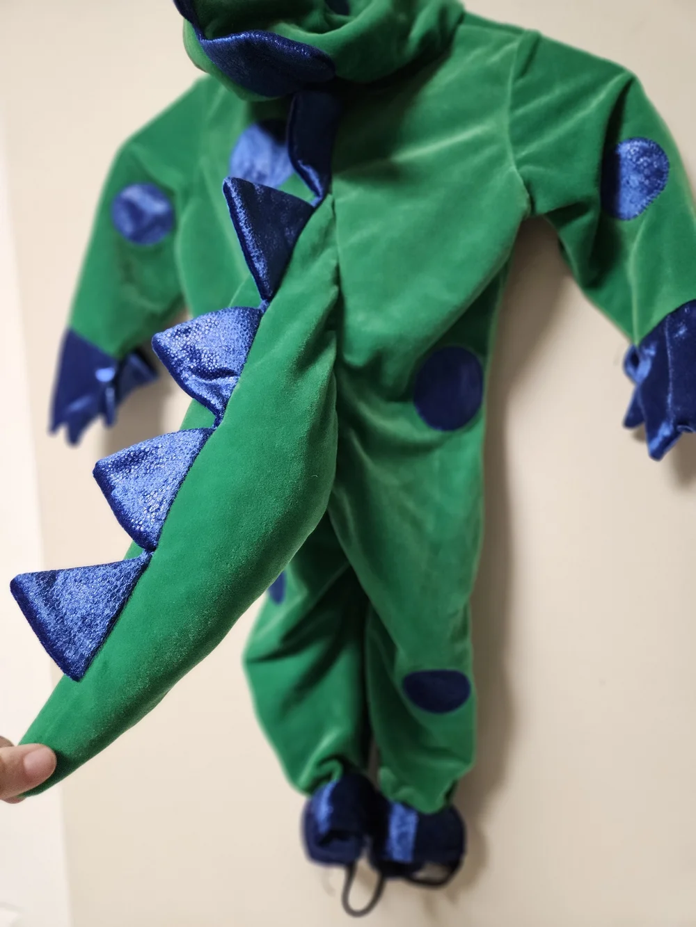 Miniwear Green and Blue Plush Dino Costume with Hood HALLOWEEN 18M